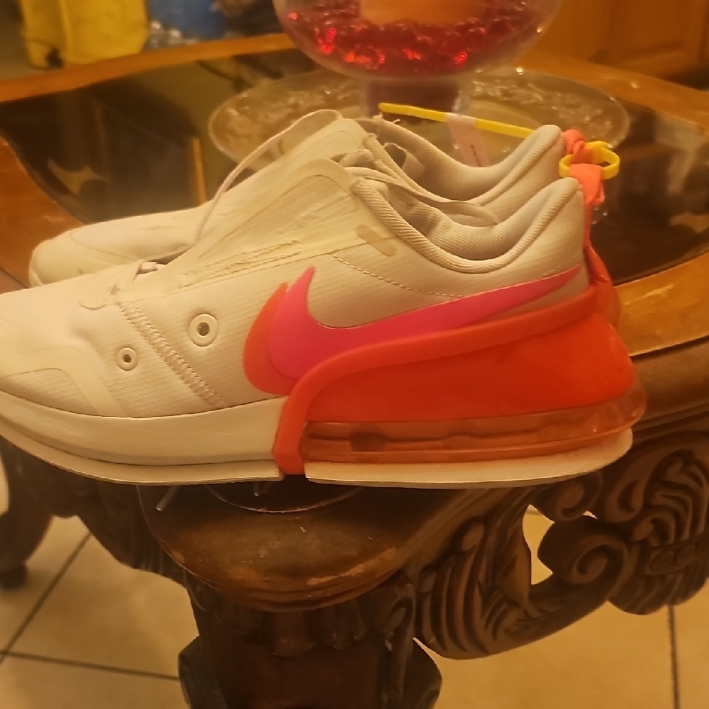 White and Pink Athletic Sneakers